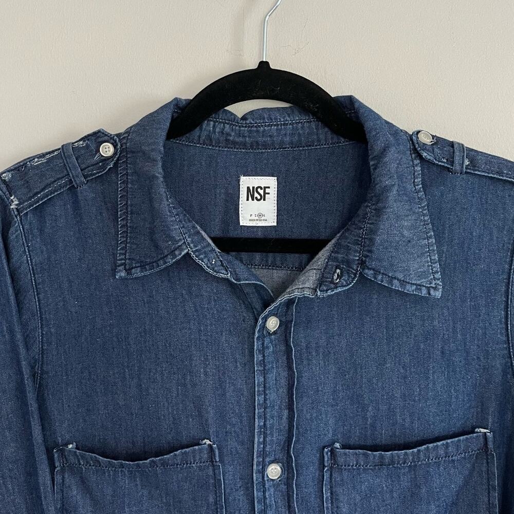 NSF Chambray Shirt Women Size M - Picture 2 of 3